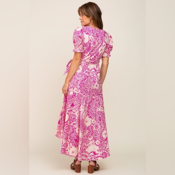 Umgee NWT highlow floral tiered wrap midi dress romantic feminine boho Datenight - Picture 2 of 9